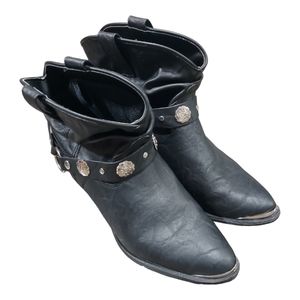 Dingo Ladies' Bailey Black Slouch Harnessed Boots Size 7